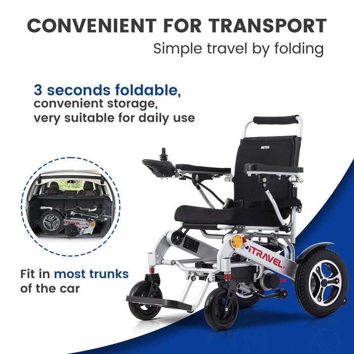 Metro Mobility-iTravel Plus-Electric Wheelchair-Heavy Duty Bariatric-300 lbs Weight Capacity