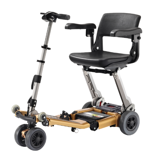FreeRider USA-Luggie Golden Elite-Folding Mobility Scooter-Heavy Duty Bariatric-320 lbs Weight Capacity