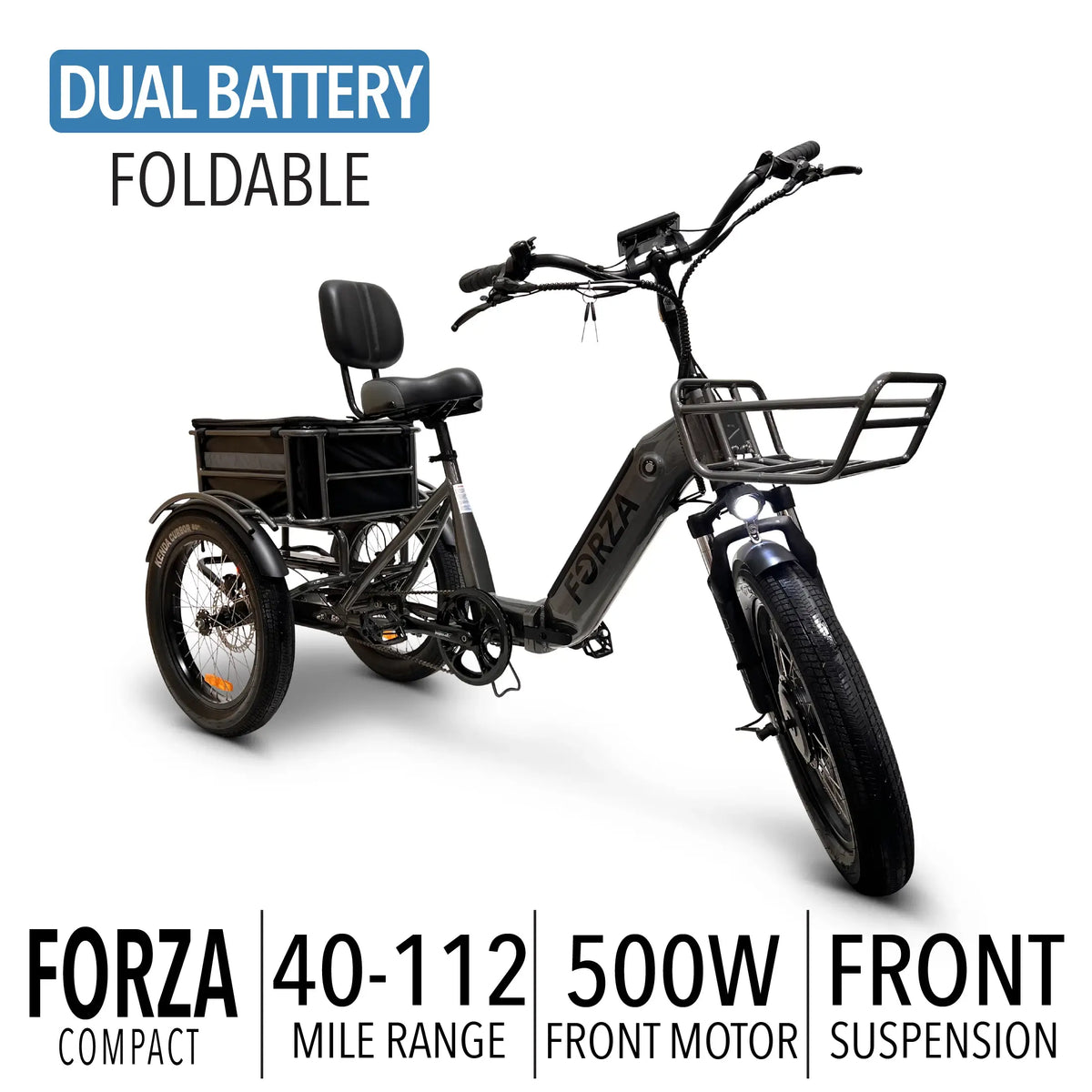 Folding Electric Tricycle Trike Foldable GOBike-FORZA-Compact